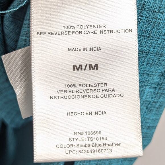 Habit Men’s M Fishing Shirt Scuba Blue Heather UPF 40+ Vented Pockets Outdoor - Picture 3 of 4